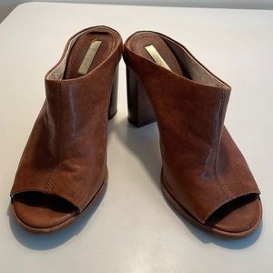 Brown Soft  Leather Mule Sandals